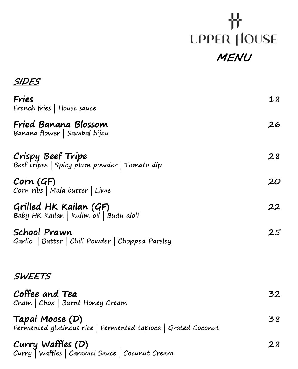 Upper House KL Chinatown Menu
